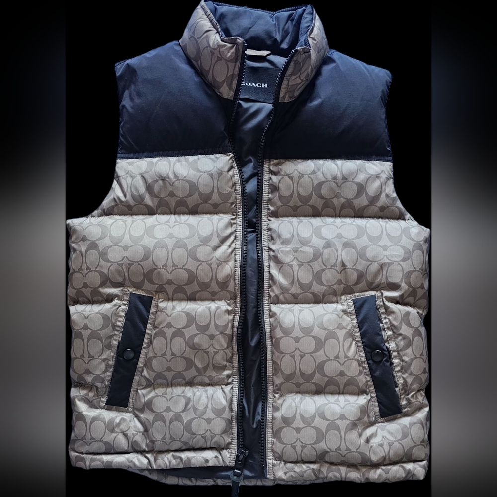 Coach Unisex Black and Beige Signature Vest